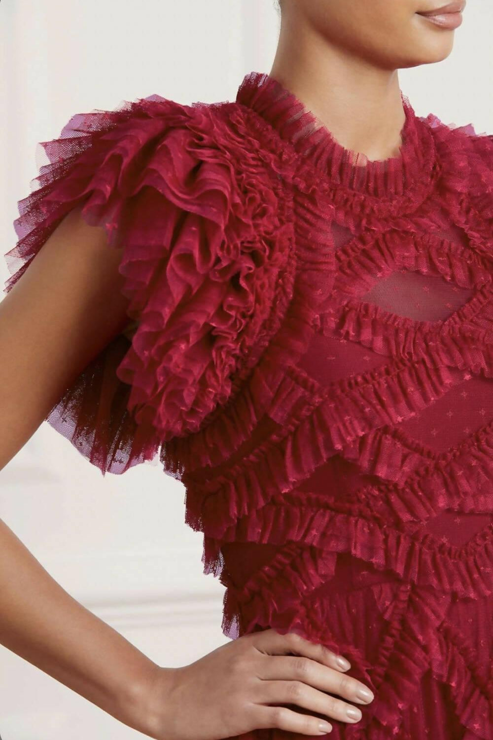 Genevieve Ruffle Gown Dress - Endless - UAE Rental and Resale for Women's Fashion