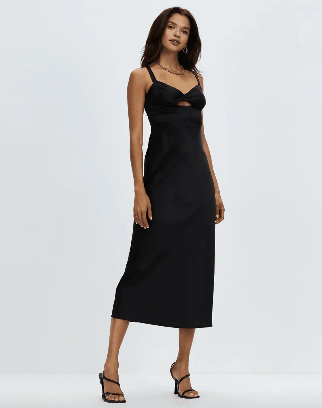 Kelsie Satin Cut Out Slip Dress - Endless - UAE Rental and Resale for Women's Fashion