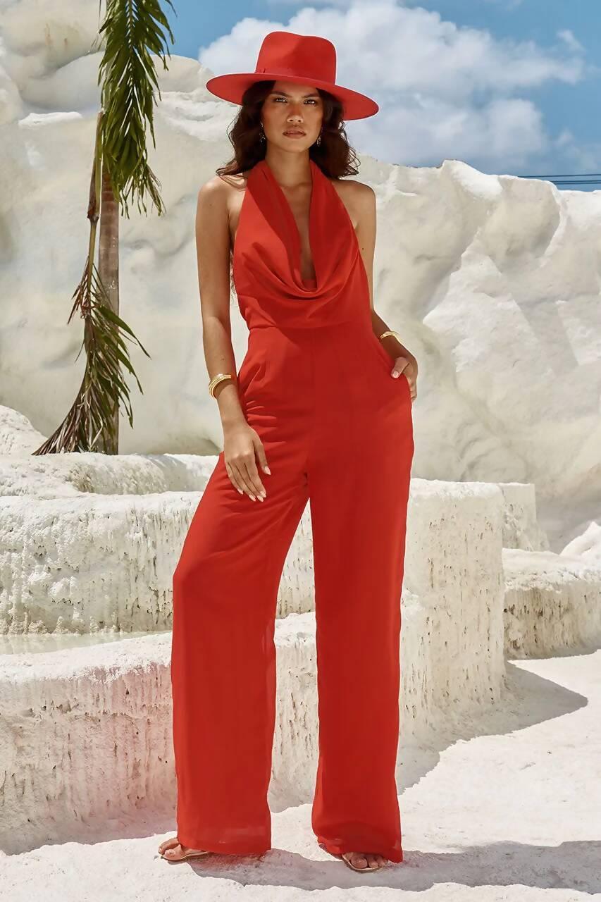 Kindred Jumpsuit in Red - Endless - UAE Rental and Resale for Women's Fashion