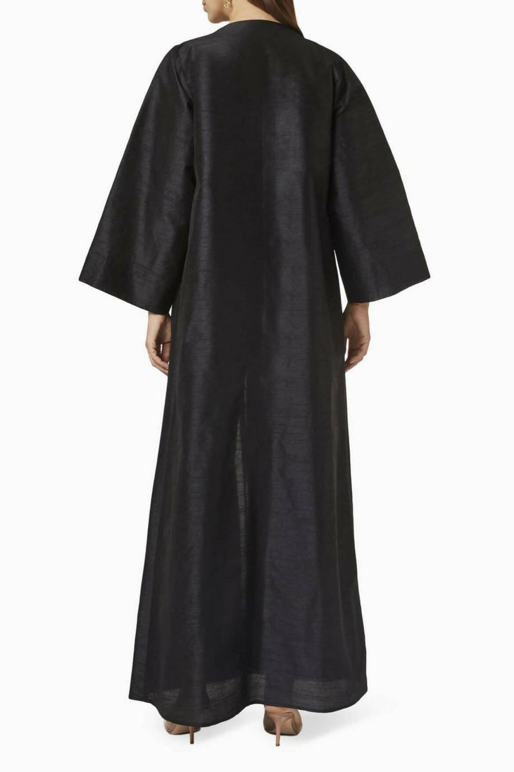 Long Sleeve Abaya in Raw Silk - Endless - UAE Rental and Resale for Women's Fashion