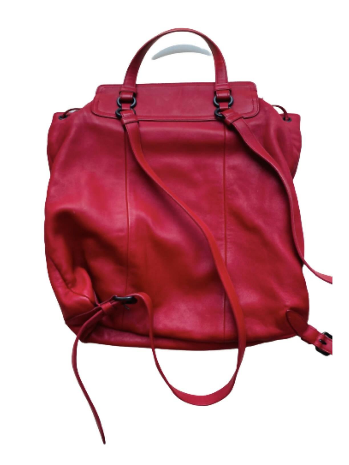 Nappa Intrecciaro Backpack in China Red - Endless