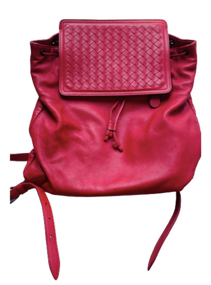 Nappa Intrecciaro Backpack in China Red - Endless