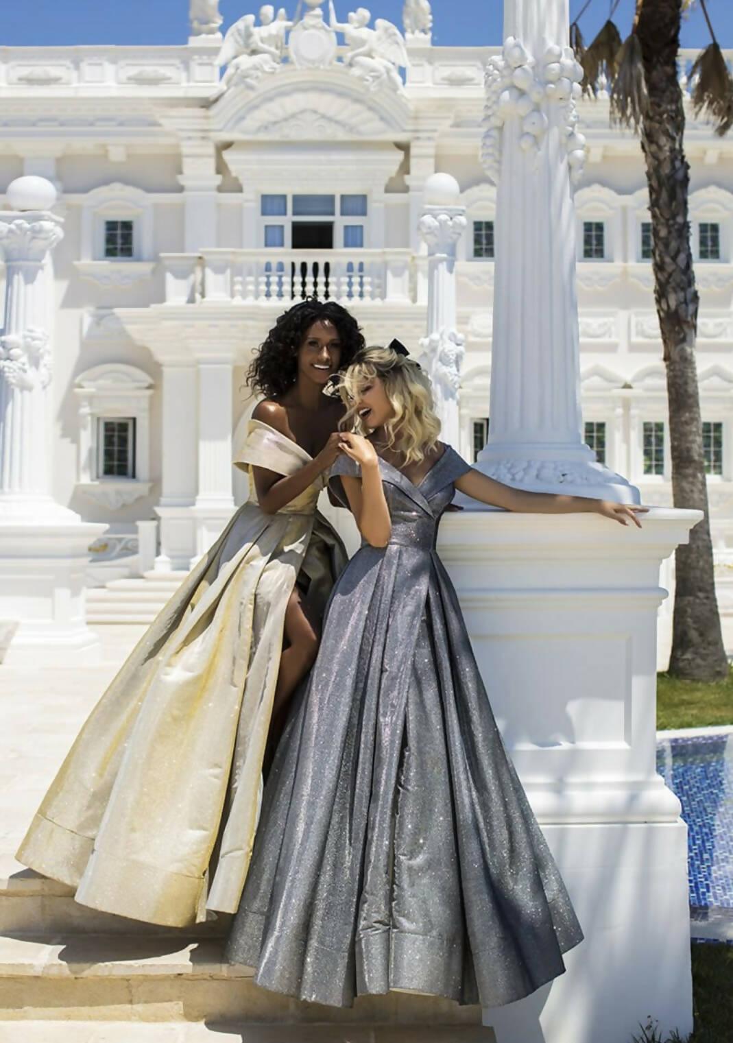 Off The Shoulder Dress with Overskirt - Endless - UAE Rental and Resale for Women's Fashion