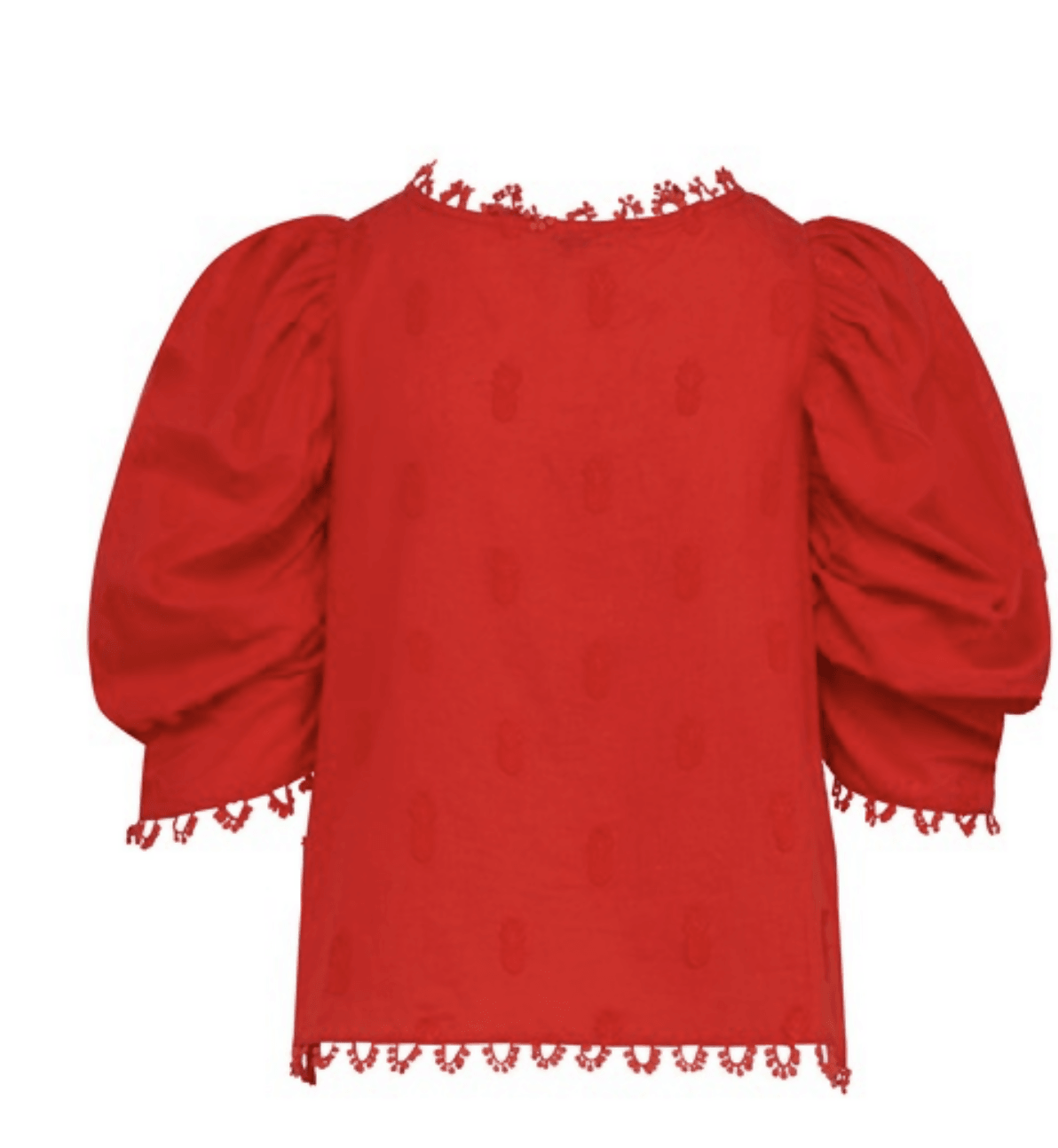 Pineapple Cotton Blouse Top in Red - Endless