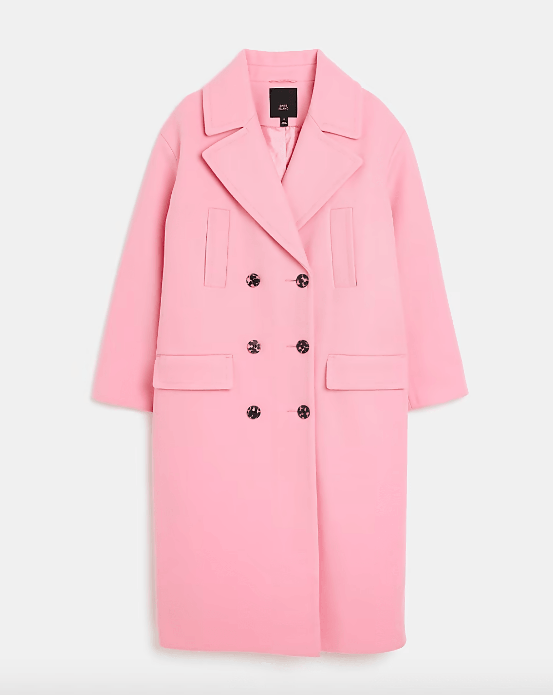 Pink Oversized Double Breasted Cocoon Coat - Endless
