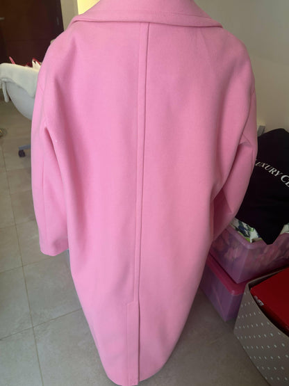 Pink Oversized Double Breasted Cocoon Coat - Endless
