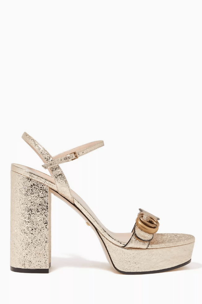 Platform Leather Gold Marmont GG Sandal - Endless - UAE Rental and Resale for Women's Fashion