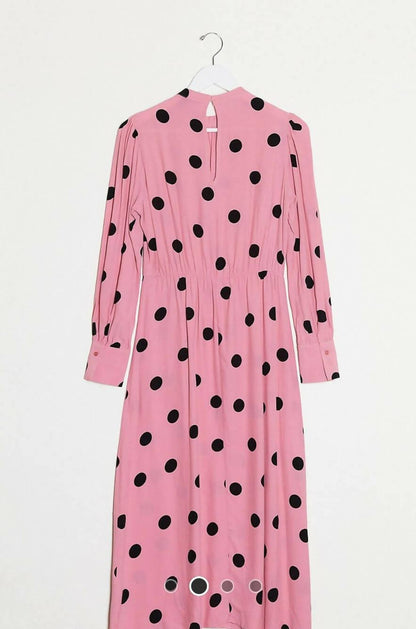 Polka Dot Midi Dress in Pink - Endless