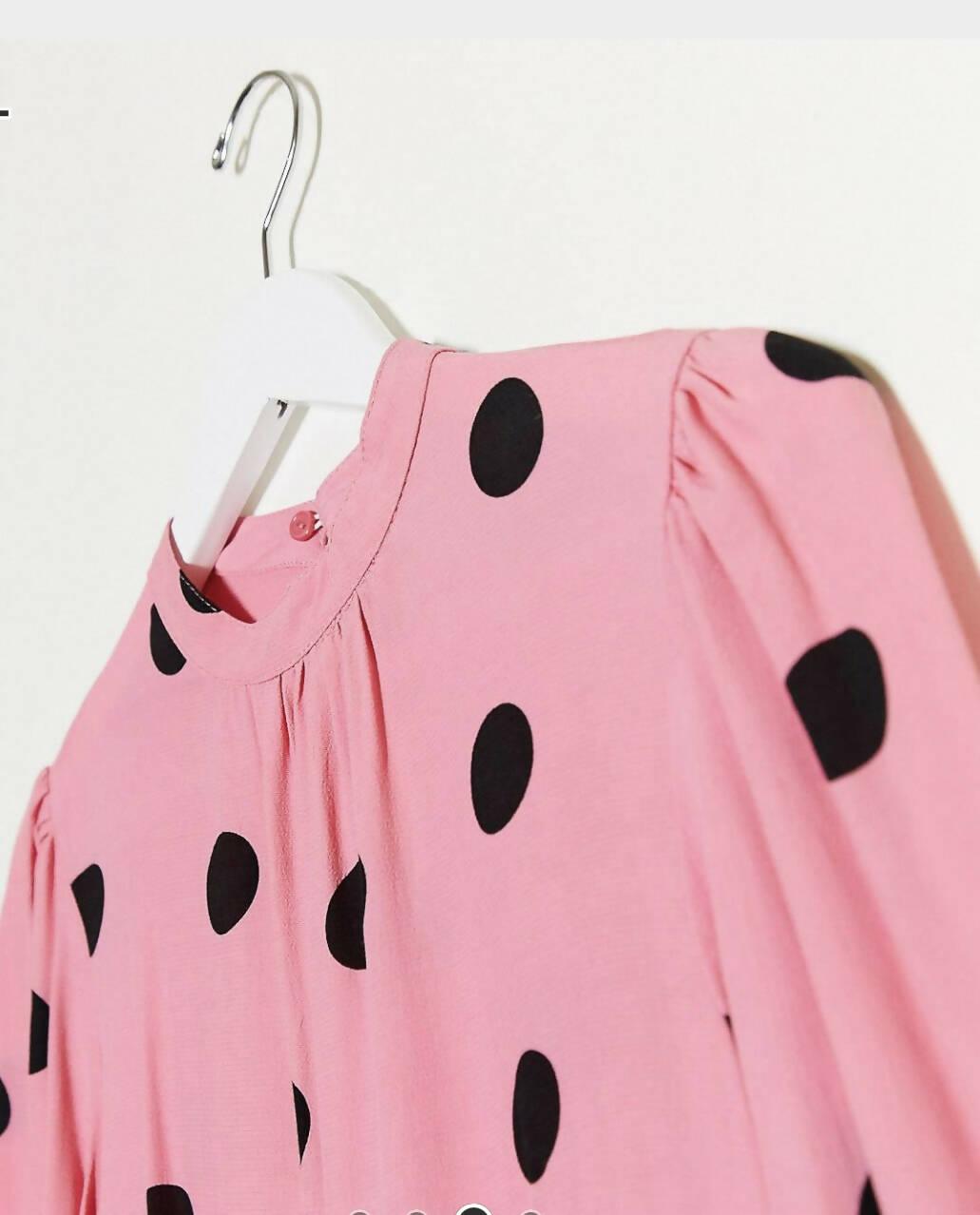 Polka Dot Midi Dress in Pink - Endless