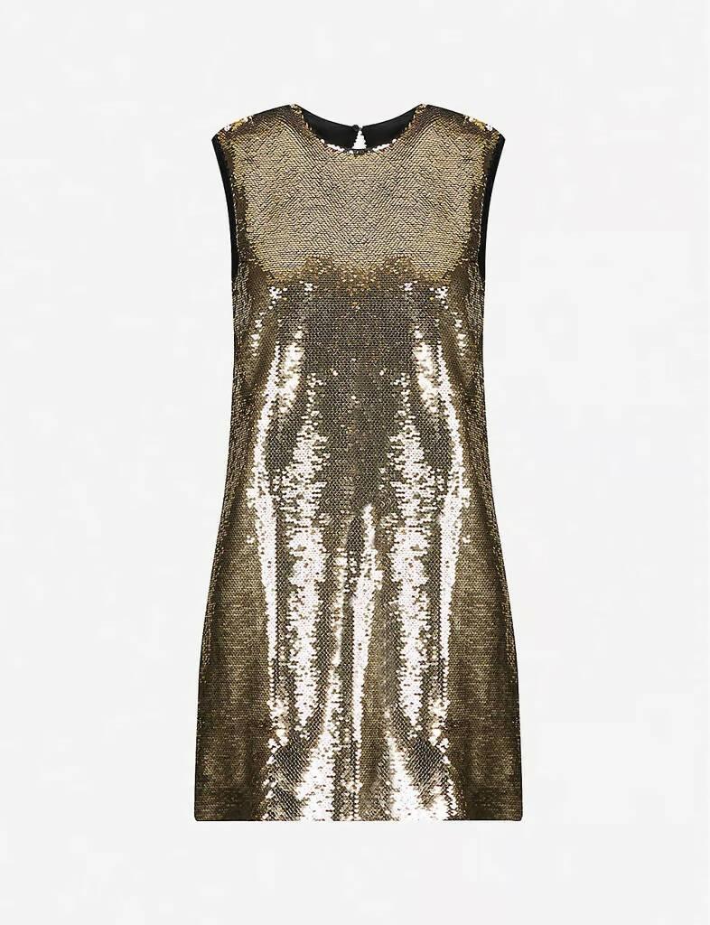 Round Neck Gold Sequin Dress - Endless - UAE Rental and Resale for Women's Fashion