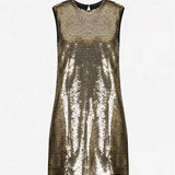 Round Neck Gold Sequin Dress - Endless - UAE Rental and Resale for Women's Fashion
