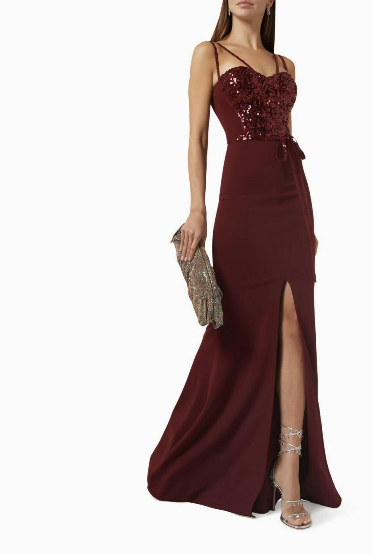 Sequin Embellished Maxi Dress - Endless - UAE Rental and Resale for Women's Fashion