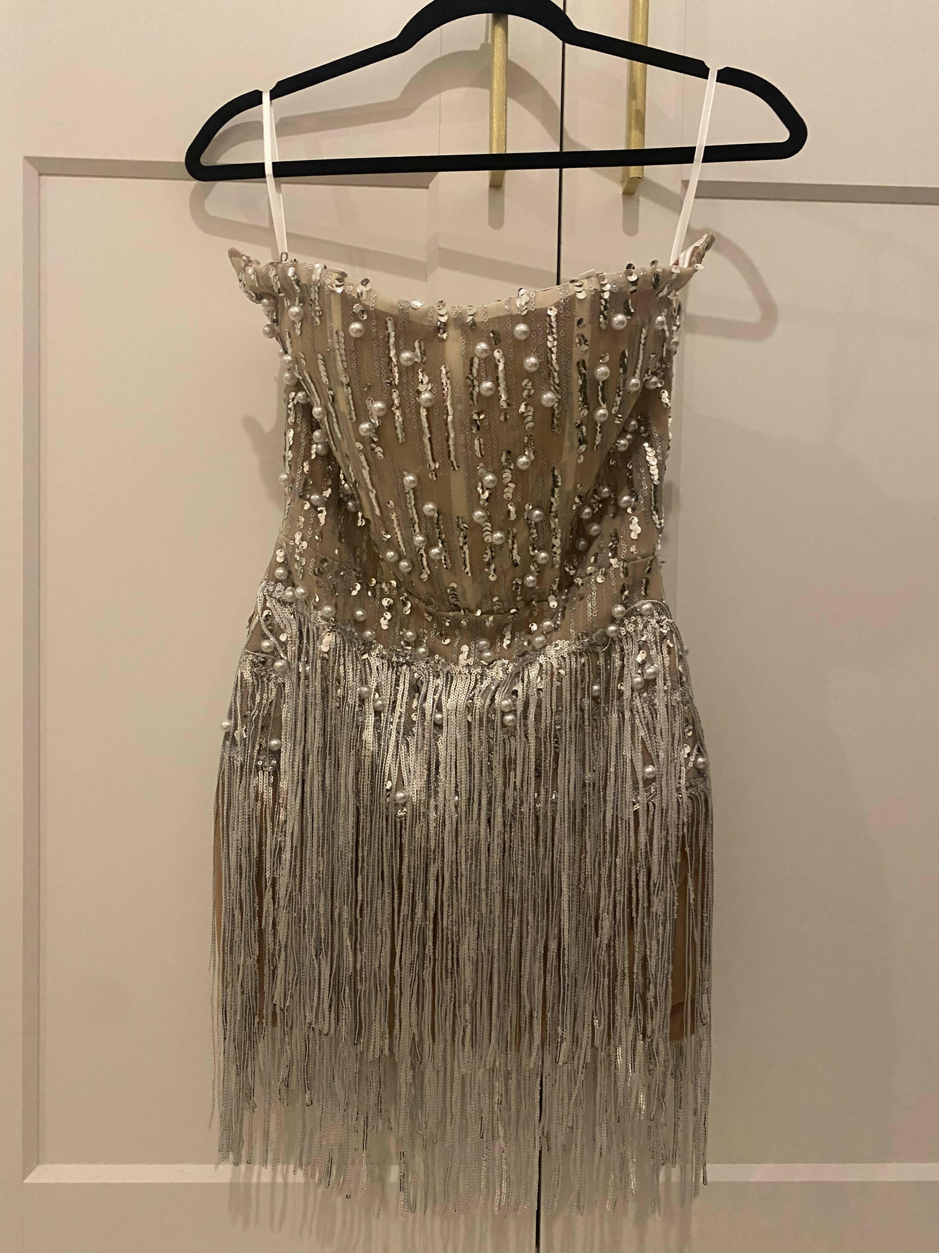 Sorel Pearl Sequin Tassel Mini Dress - Endless - UAE Rental and Resale for Women's Fashion