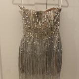 Sorel Pearl Sequin Tassel Mini Dress - Endless - UAE Rental and Resale for Women's Fashion