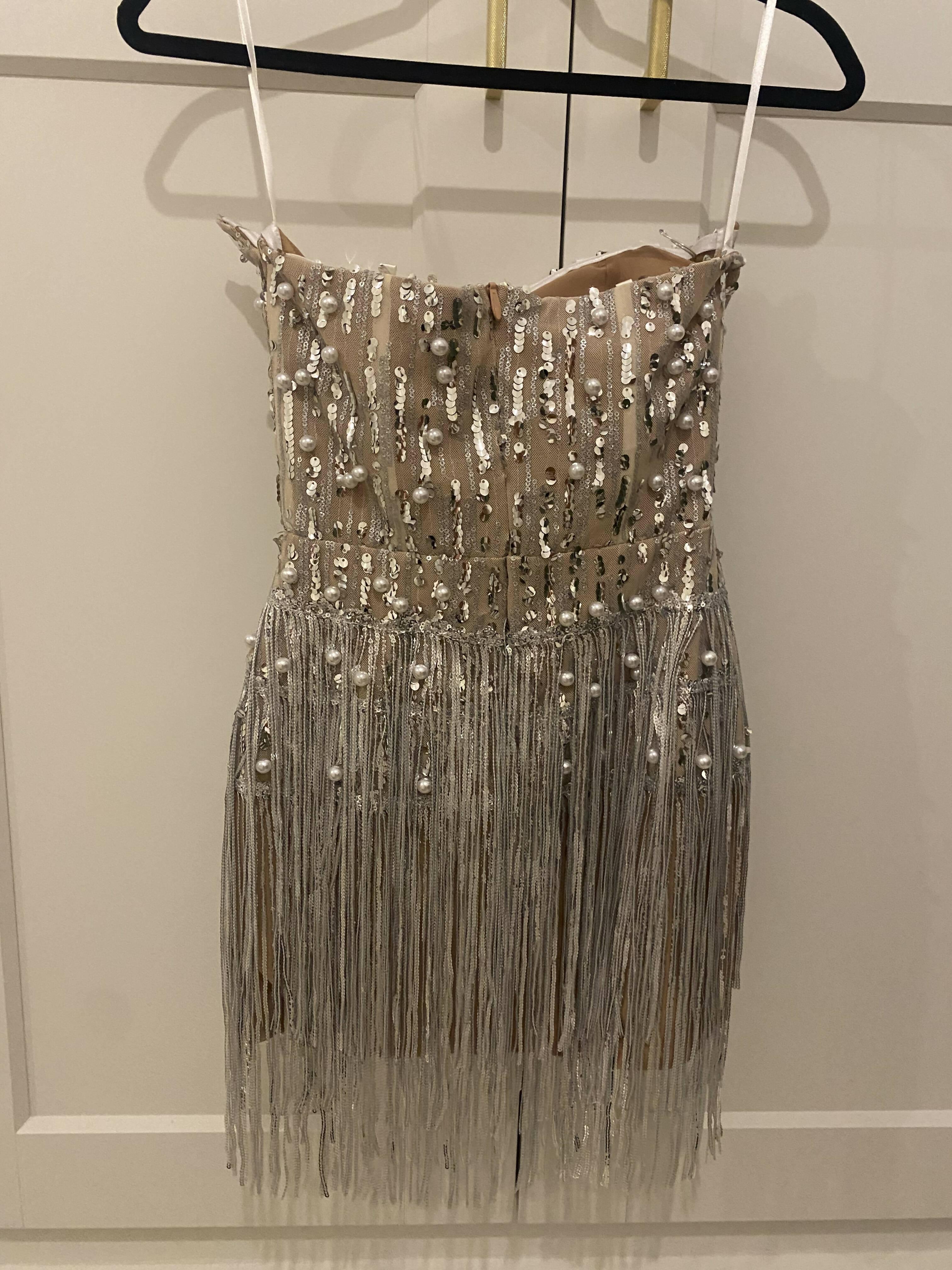 Sorel Pearl Sequin Tassel Mini Dress - Endless - UAE Rental and Resale for Women's Fashion