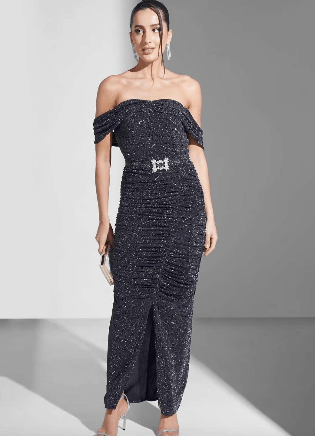 Sparkle Ruched Evening Dress - Endless