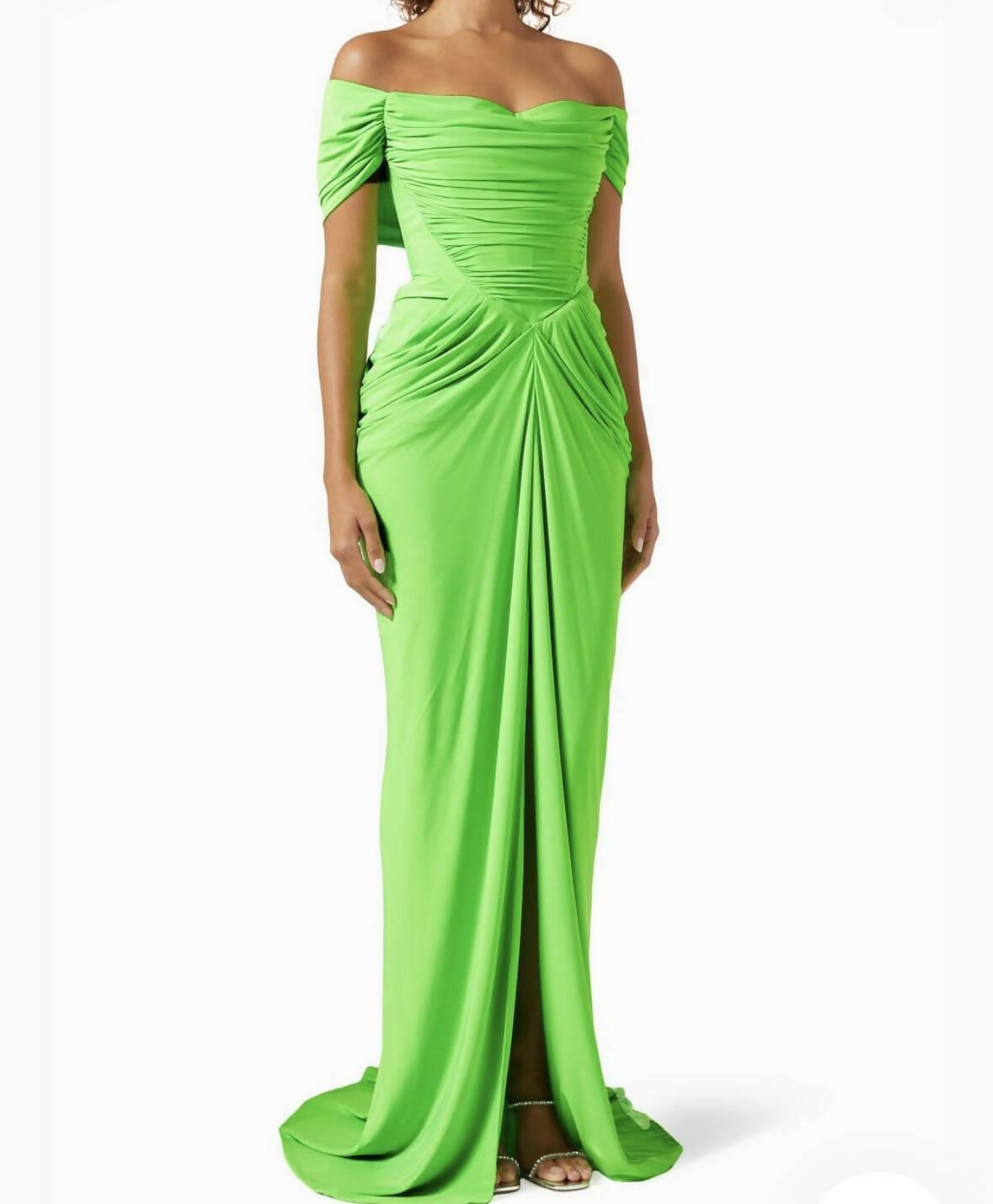 Vibrant Green Evening Gown Dress - Endless - UAE Rental and Resale for Women's Fashion